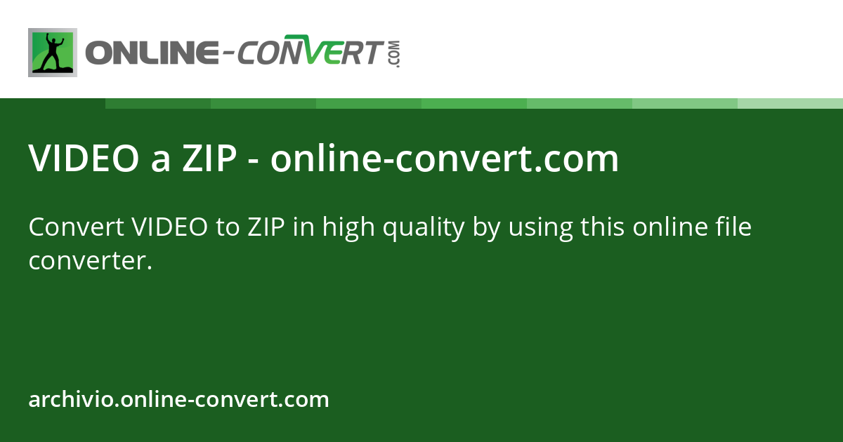 Video Library Zip VIDEO a ZIP - online-convert.com